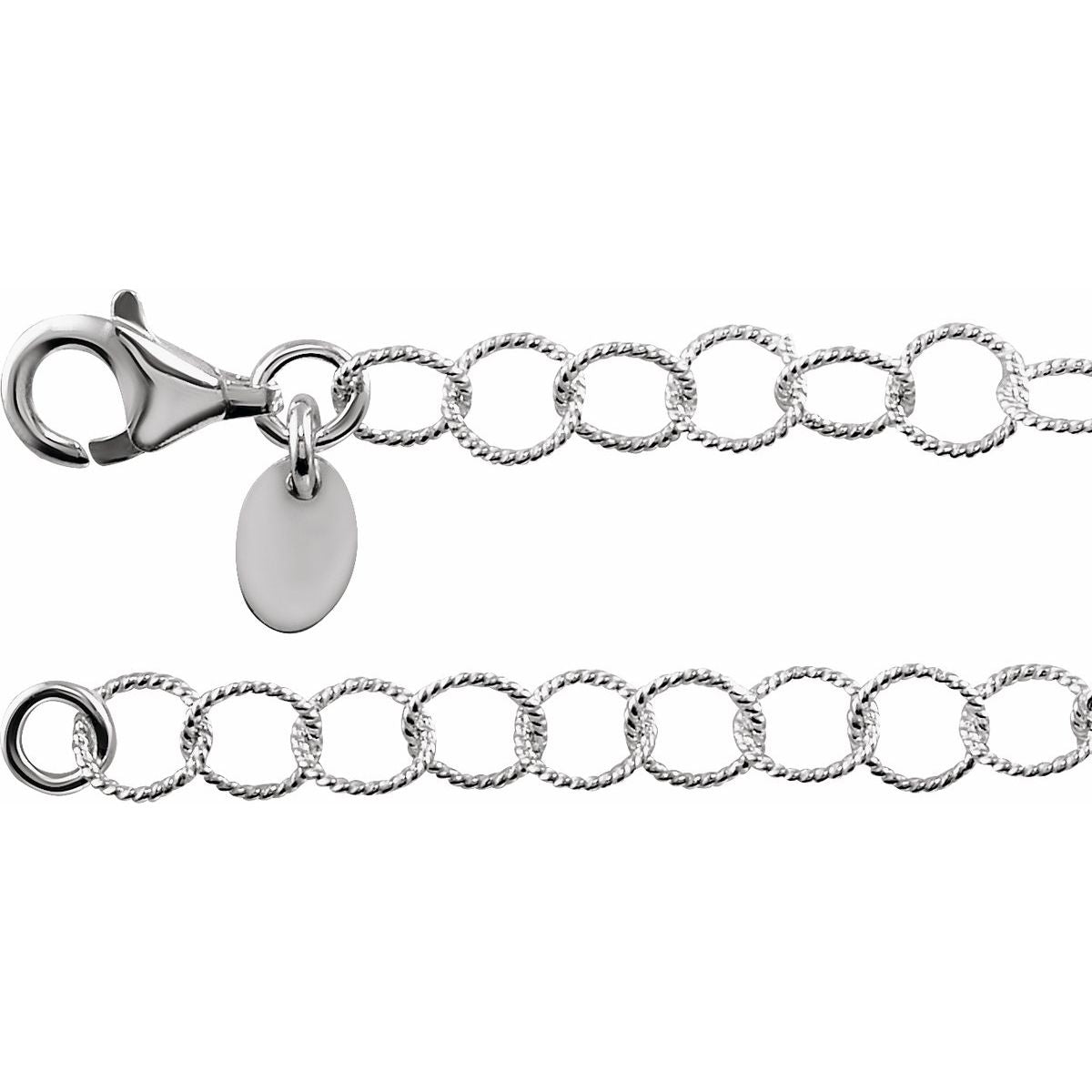 4.6 mm Knurled Rolo Chain Bracelet (4.6 Mm / 7 In) - Series CH1065