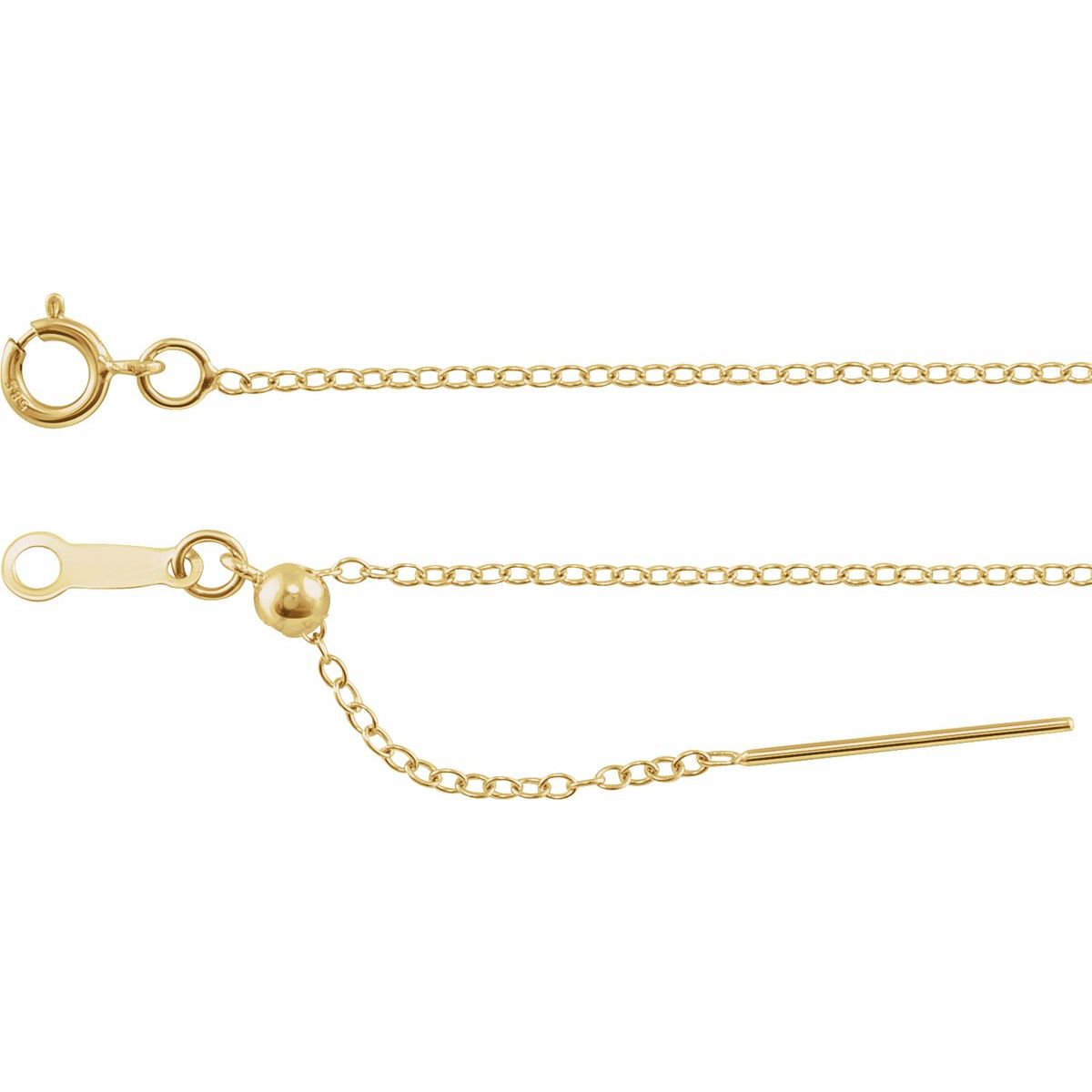 1.1 mm Adjustable Threader Cable Chain Bracelet (1.1 Mm / 6-8 In) - gallery - Series CH1104