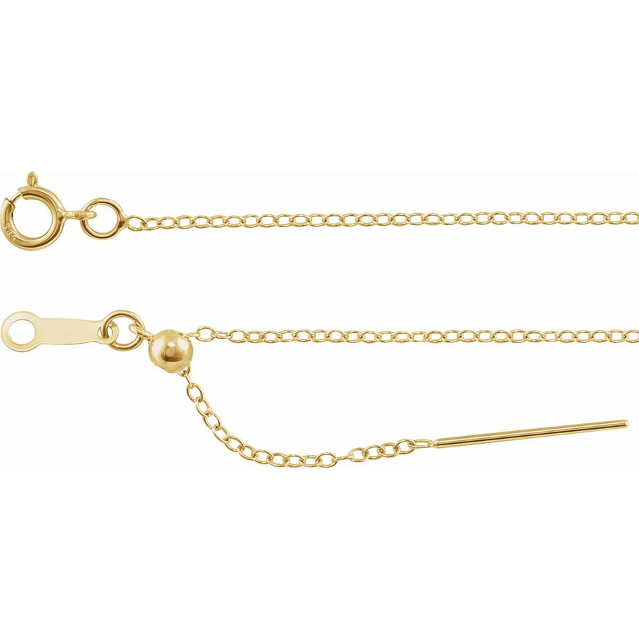 1.1 mm Adjustable Threader Cable Chain Bracelet (1.1 Mm / 6-8 In) - gallery - Series CH1104