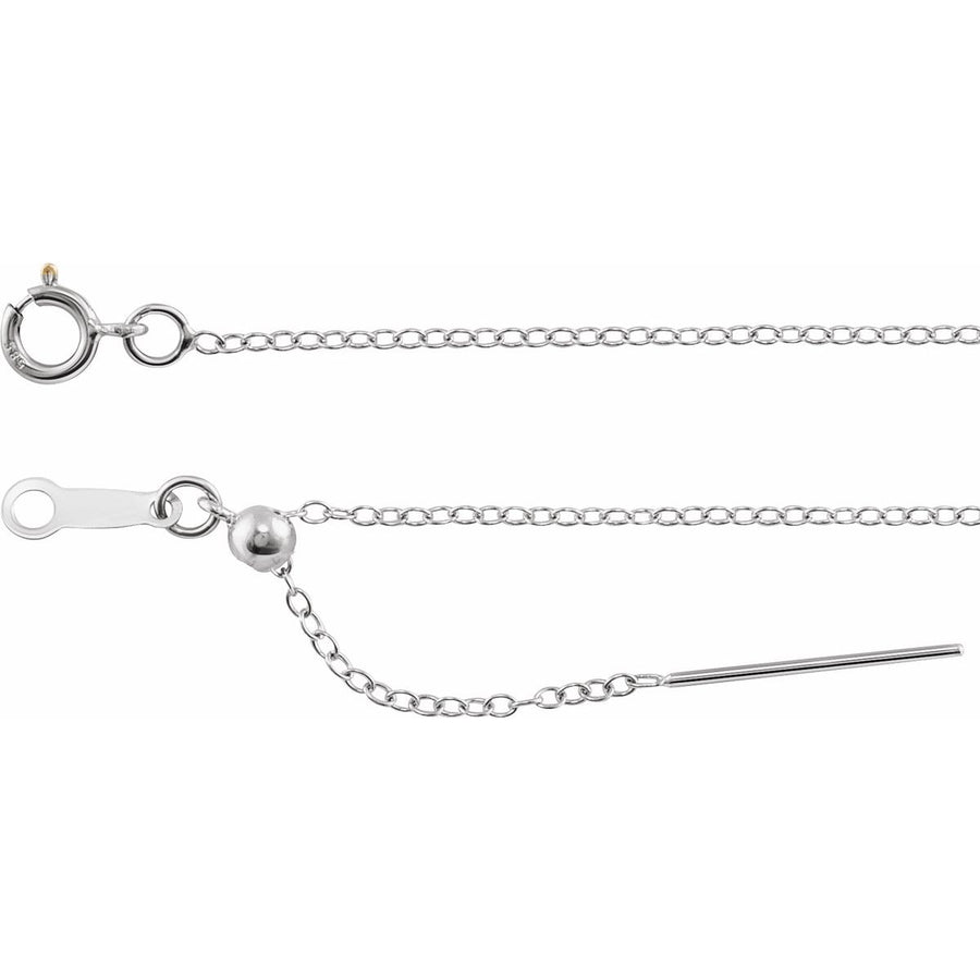1.1 mm Adjustable Threader Cable Chain Bracelet (1.1 Mm / 6-8 In) - Sterling Silver - Series CH1104