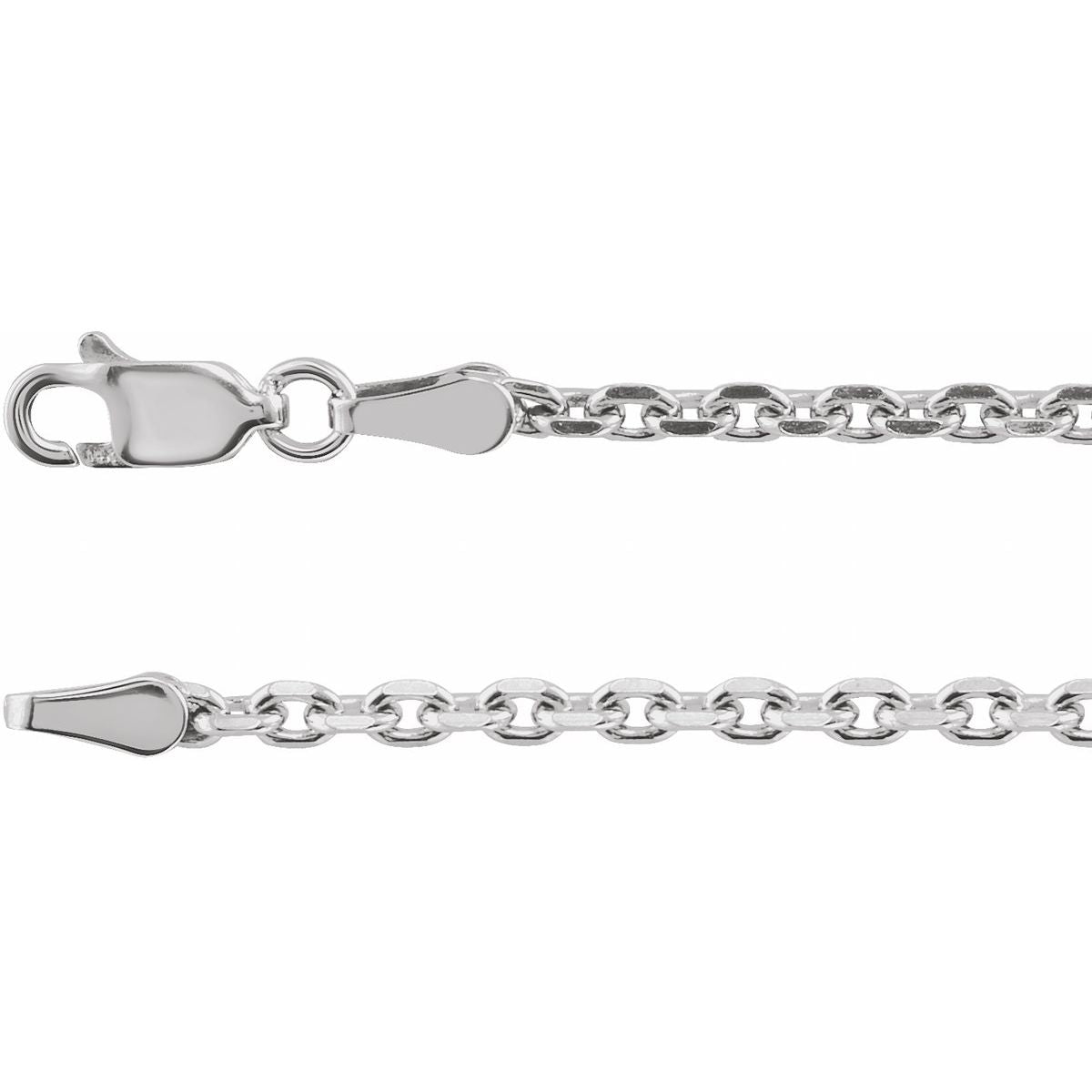 Diamond-Cut Cable Chain Bracelet (2.5 Mm / 7 In) - 14K White Gold - Series CH525