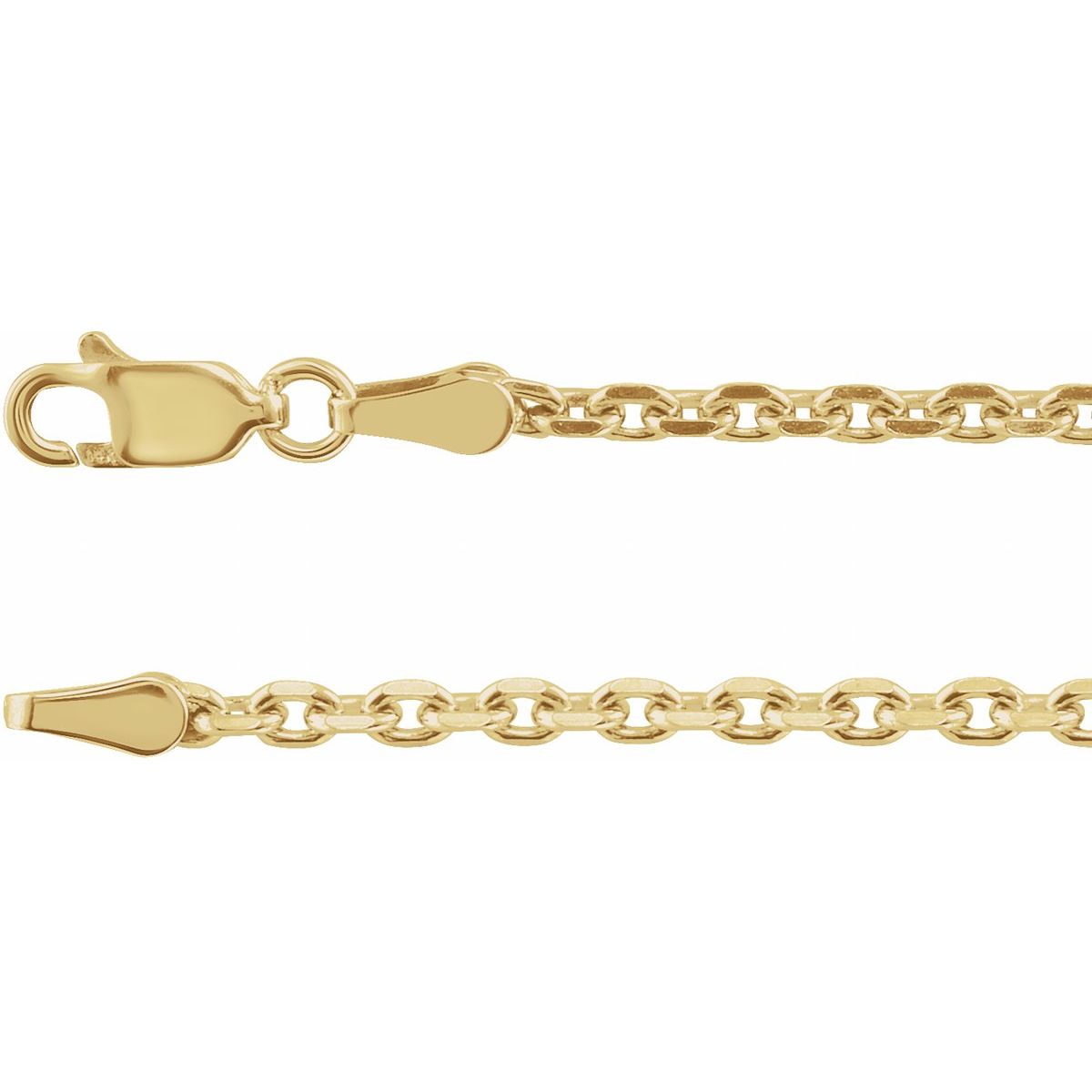 Diamond-Cut Cable Chain Bracelet (2.5 Mm / 7 In) - 14K Yellow Gold - Series CH525