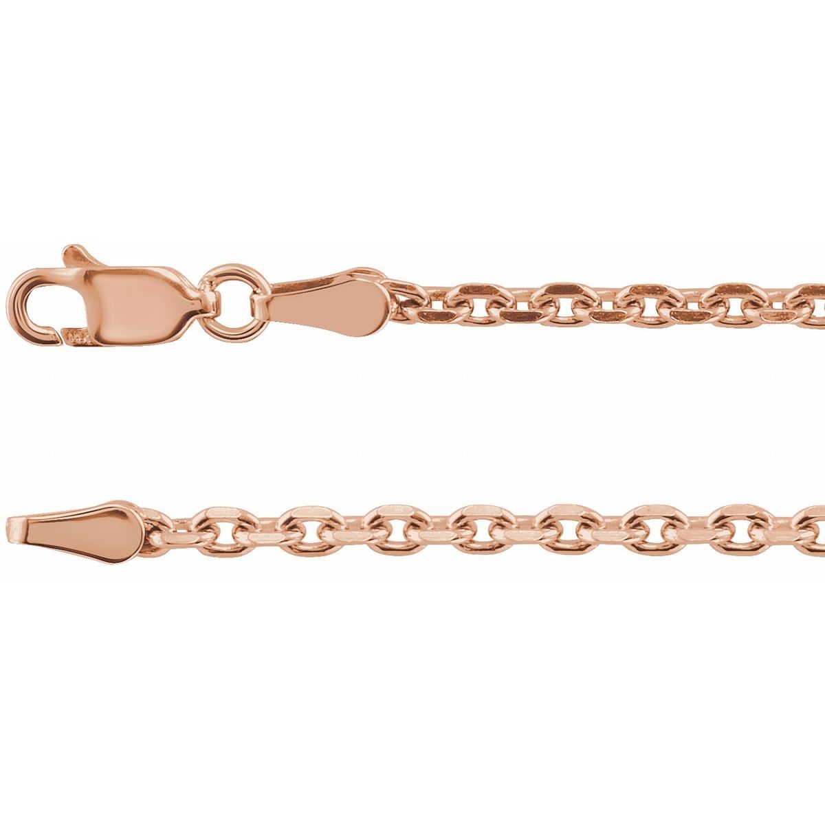 Diamond-Cut Cable Chain Bracelet (2.5 Mm / 7 In) - 14K Rose Gold - Series CH525
