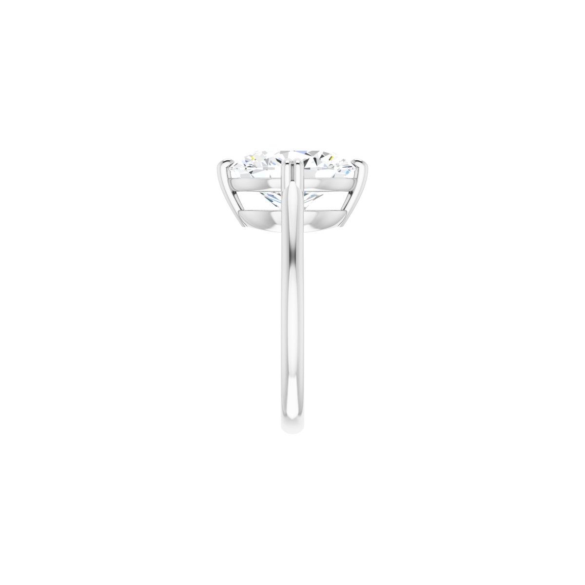 Oval Double Claw-Prong Solitaire Engagement Ring Mounting - gallery - Series 126031