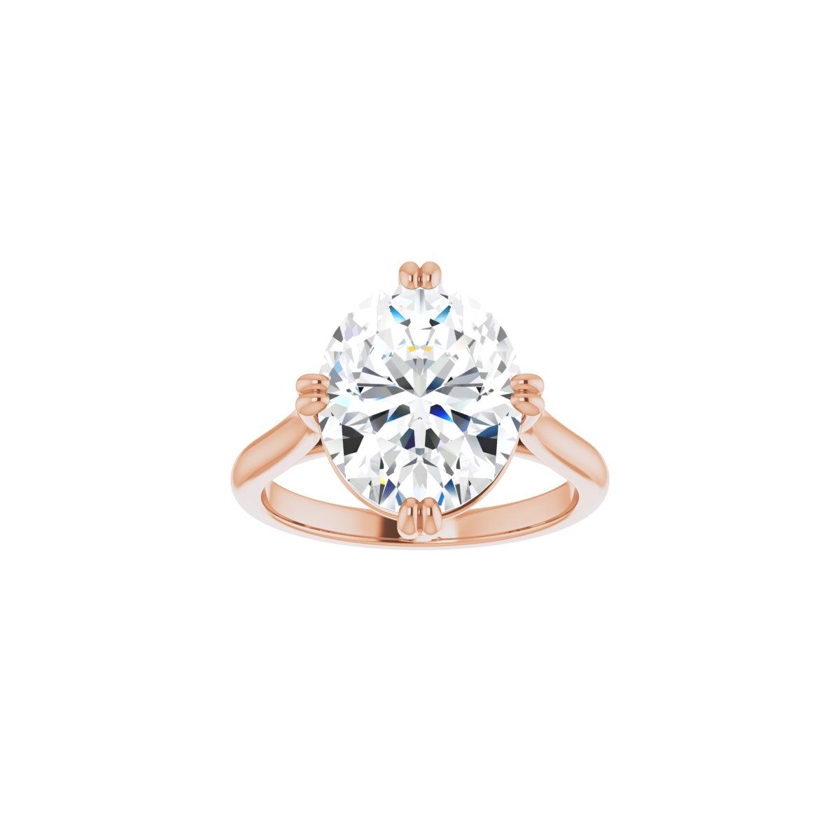 Oval Double Claw-Prong Solitaire Engagement Ring Mounting - gallery - Series 126031