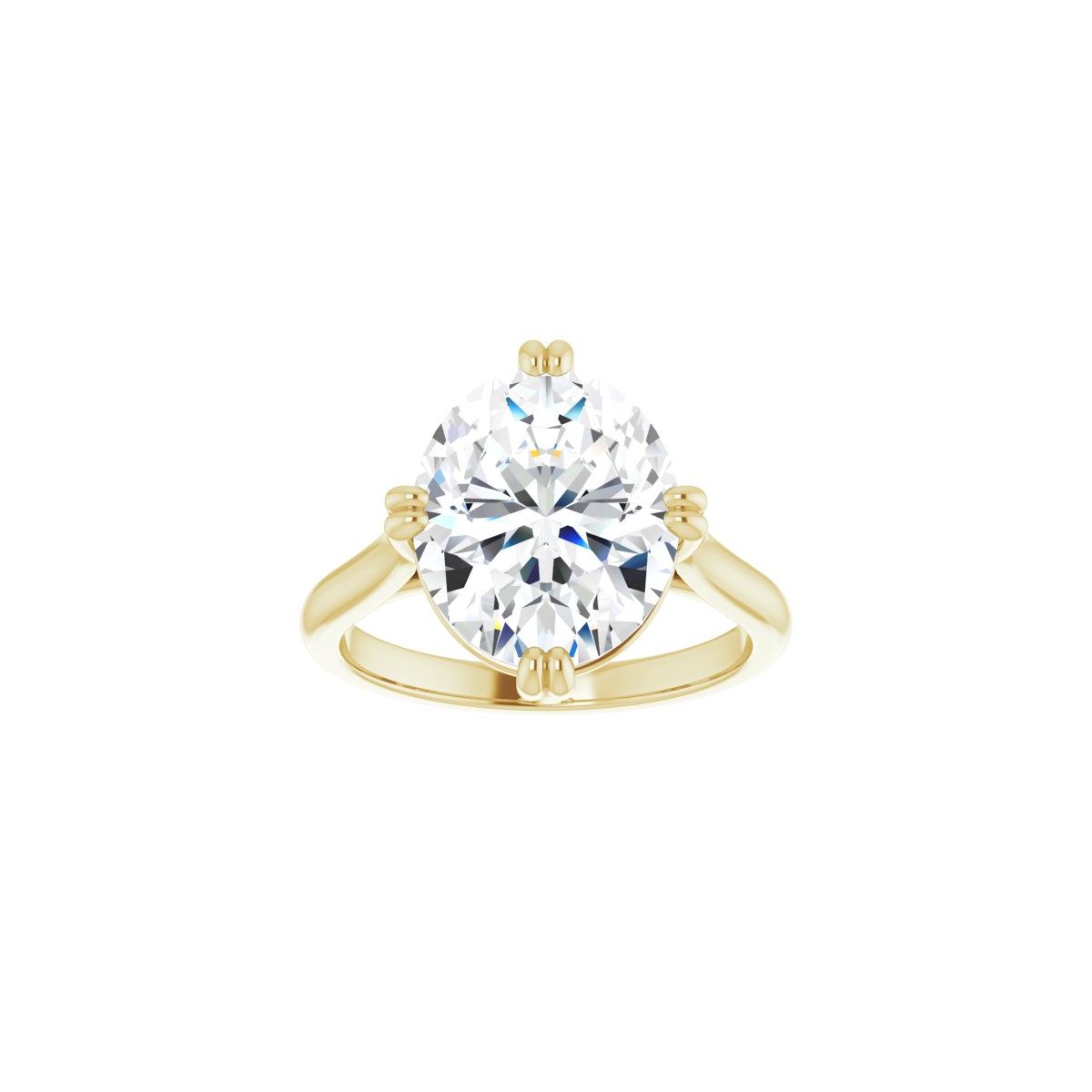 Oval Double Claw-Prong Solitaire Engagement Ring Mounting - gallery - Series 126031