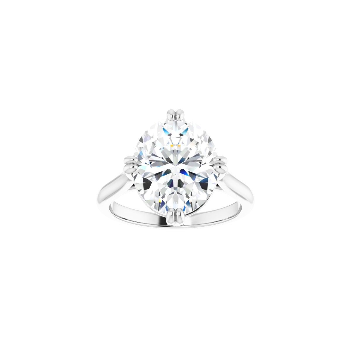 Oval Double Claw-Prong Solitaire Engagement Ring Mounting - gallery - Series 126031