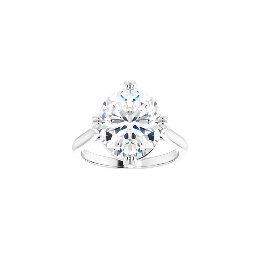 Oval Double Claw-Prong Solitaire Engagement Ring Mounting - gallery - Series 126031