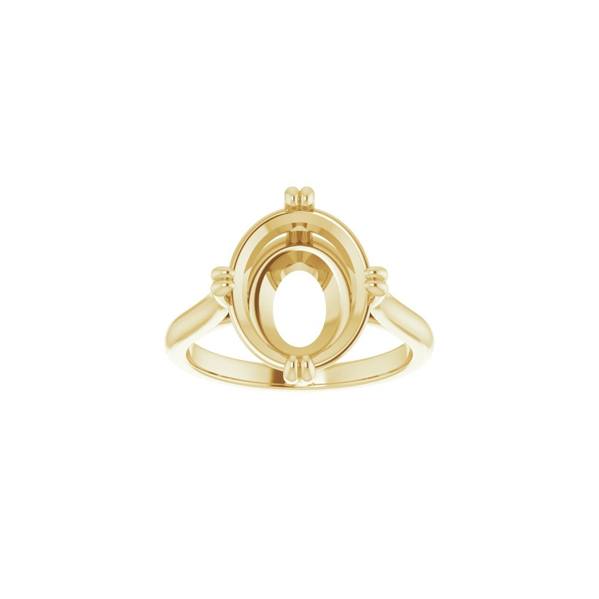 Oval Double Claw-Prong Solitaire Engagement Ring Mounting - gallery - Series 126031