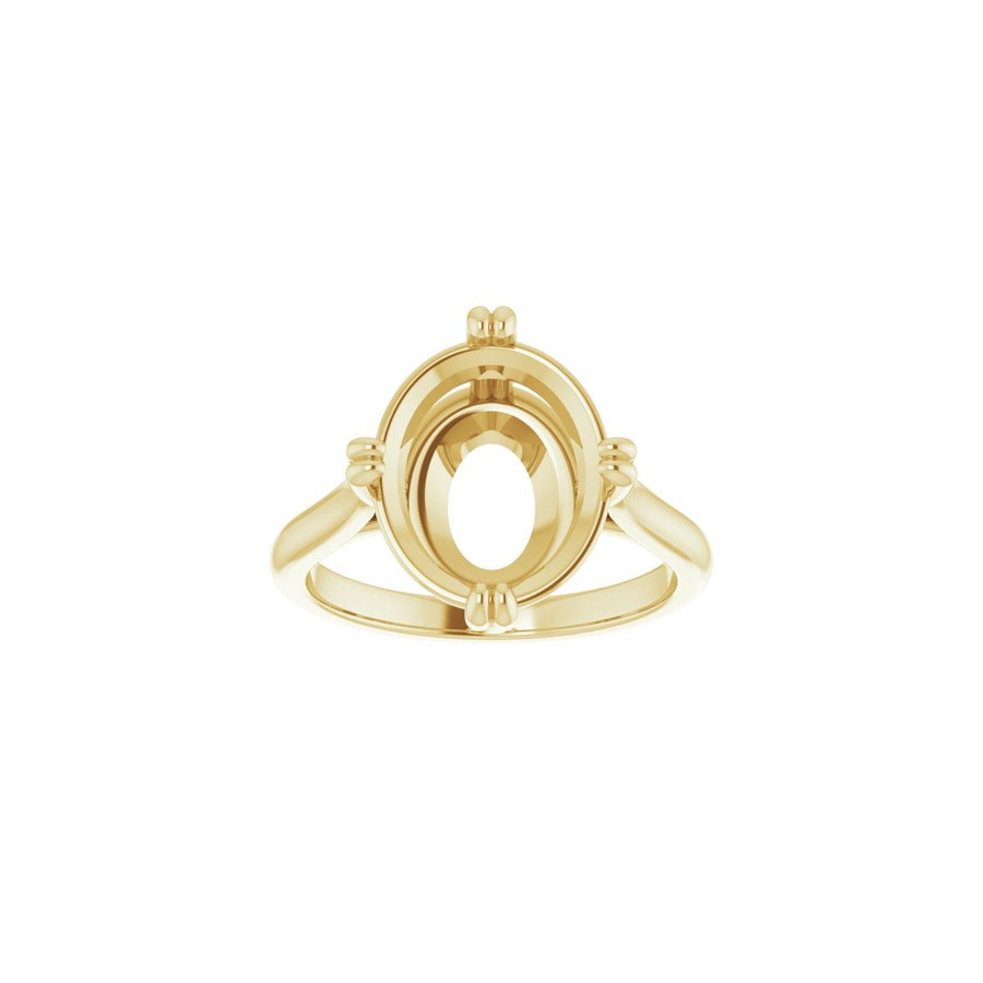 Oval Double Claw-Prong Solitaire Engagement Ring Mounting - gallery - Series 126031
