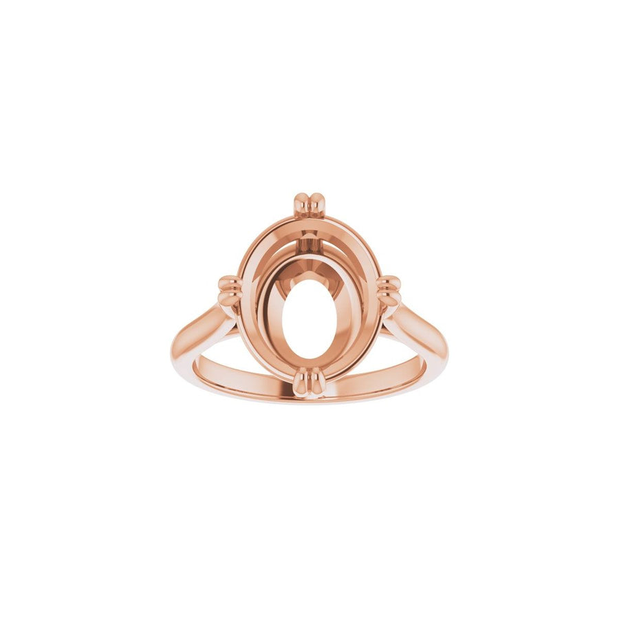 Oval Double Claw-Prong Solitaire Engagement Ring Mounting - gallery - Series 126031