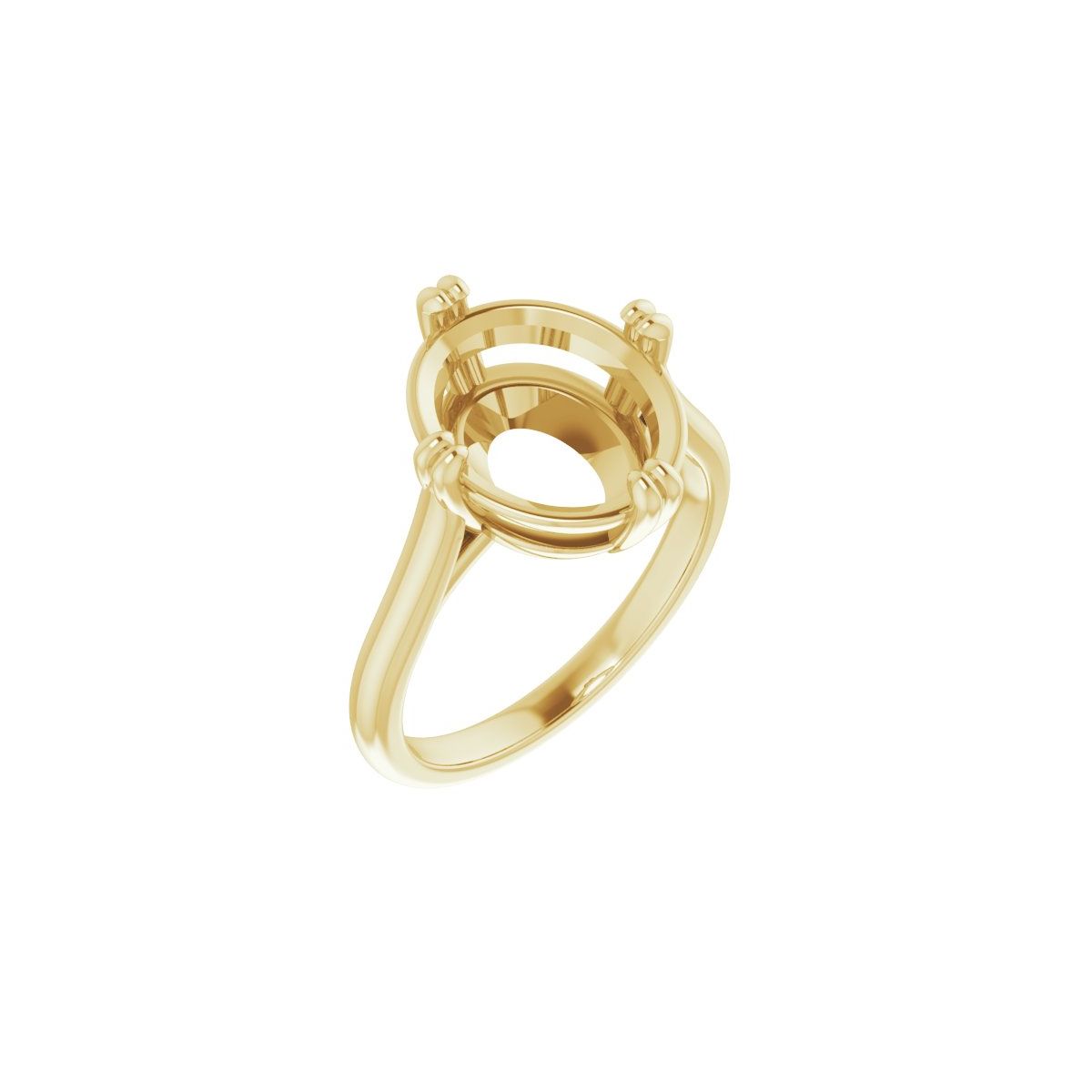 Oval Double Claw-Prong Solitaire Engagement Ring Mounting - gallery - Series 126031