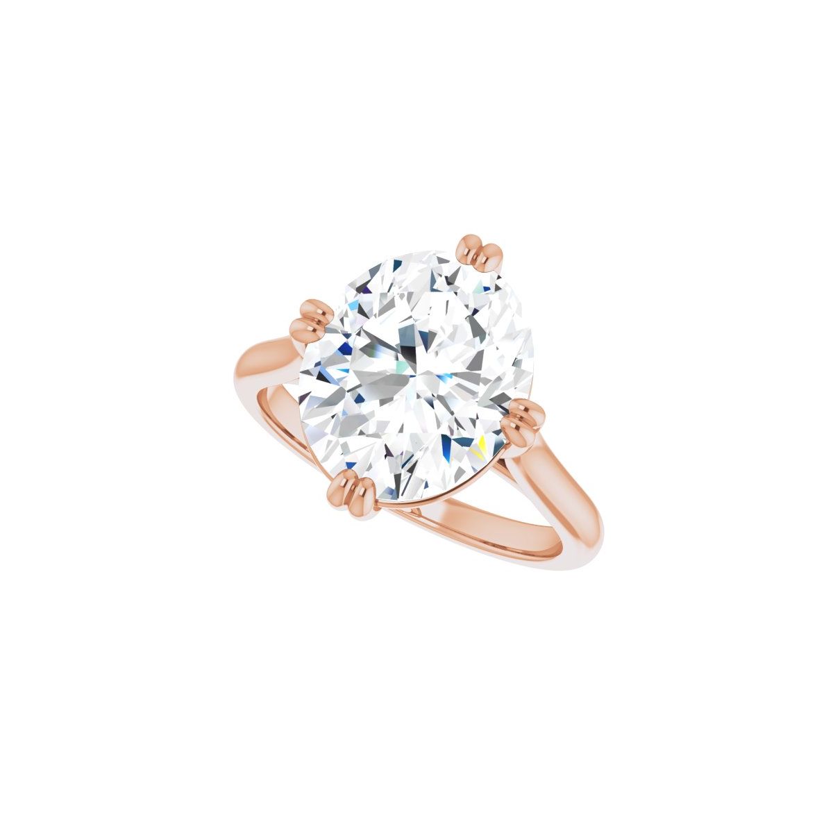 Oval Double Claw-Prong Solitaire Engagement Ring Mounting - gallery - Series 126031