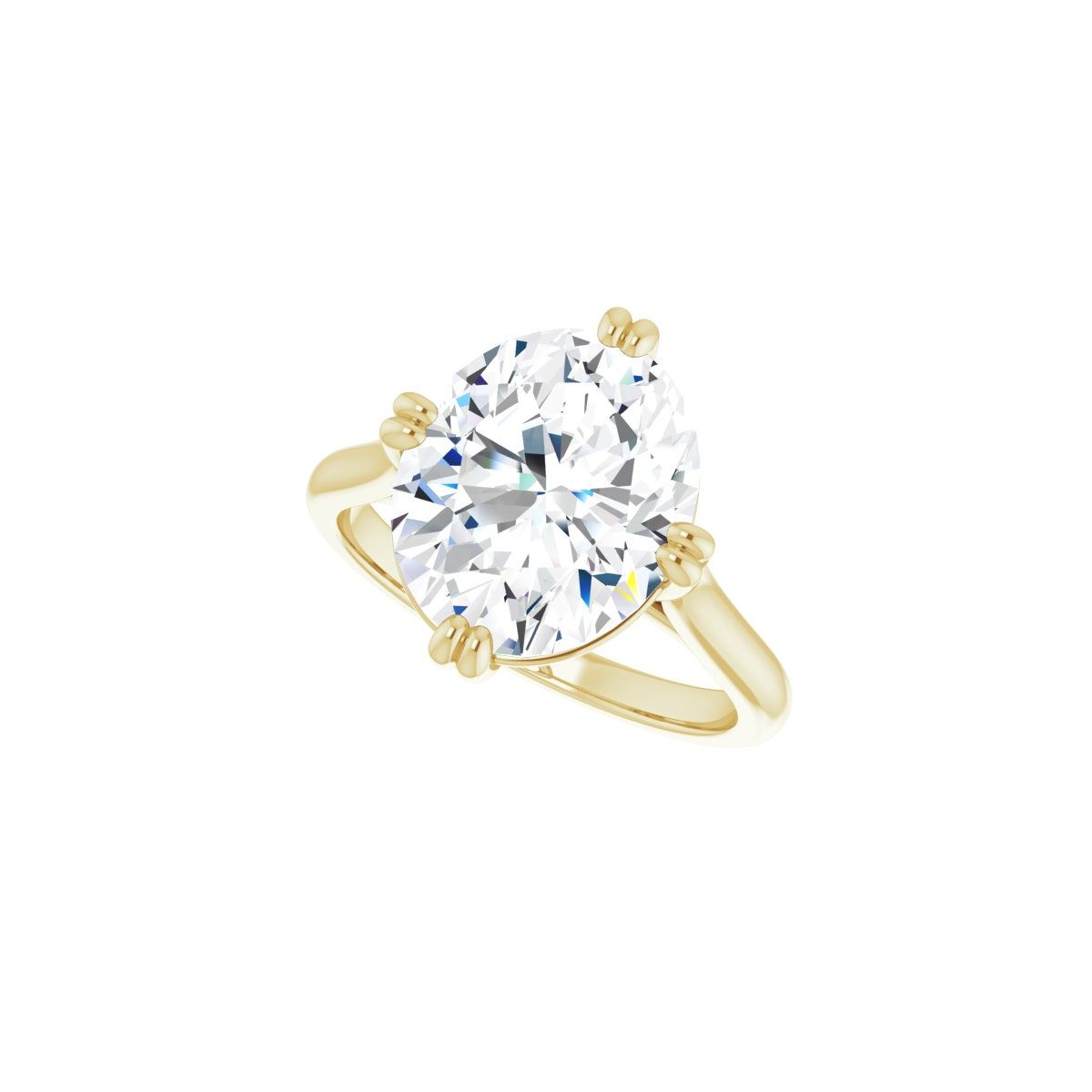 Oval Double Claw-Prong Solitaire Engagement Ring Mounting - gallery - Series 126031