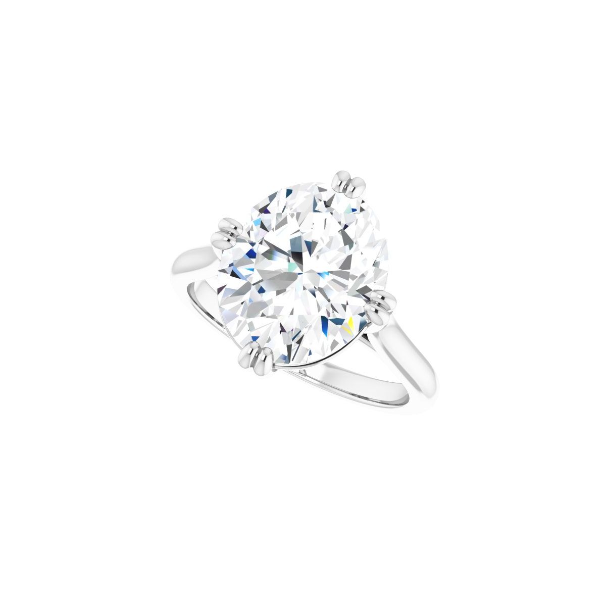 Oval Double Claw-Prong Solitaire Engagement Ring Mounting - gallery - Series 126031