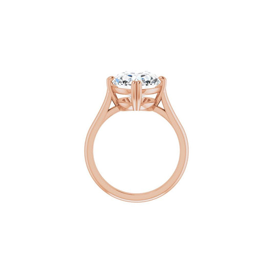 Oval Double Claw-Prong Solitaire Engagement Ring Mounting - gallery - Series 126031