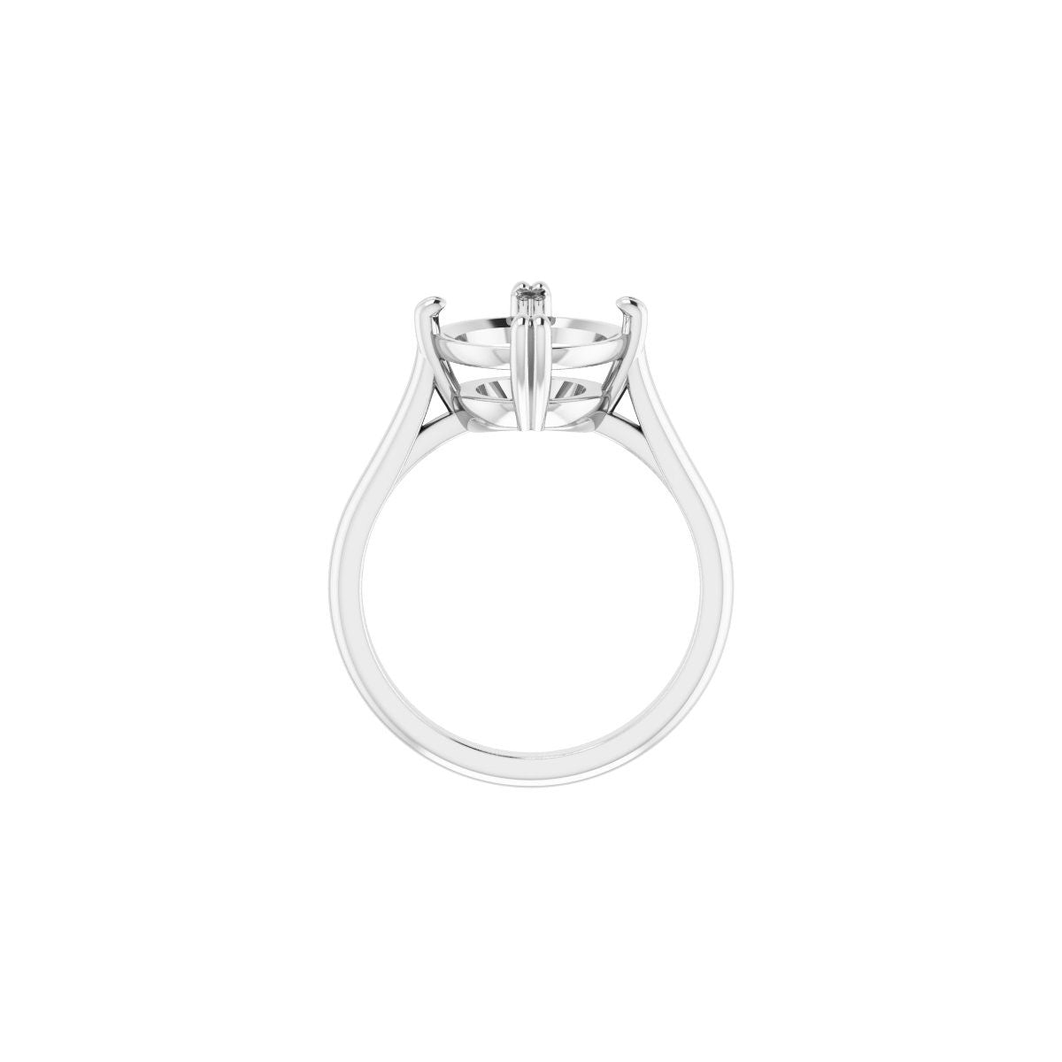 Oval Double Claw-Prong Solitaire Engagement Ring Mounting - gallery - Series 126031