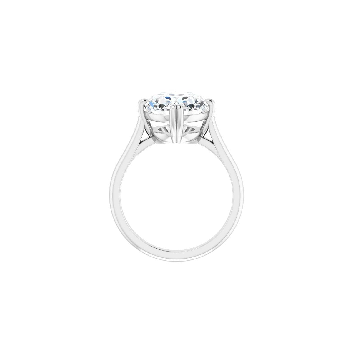 Oval Double Claw-Prong Solitaire Engagement Ring Mounting - gallery - Series 126031