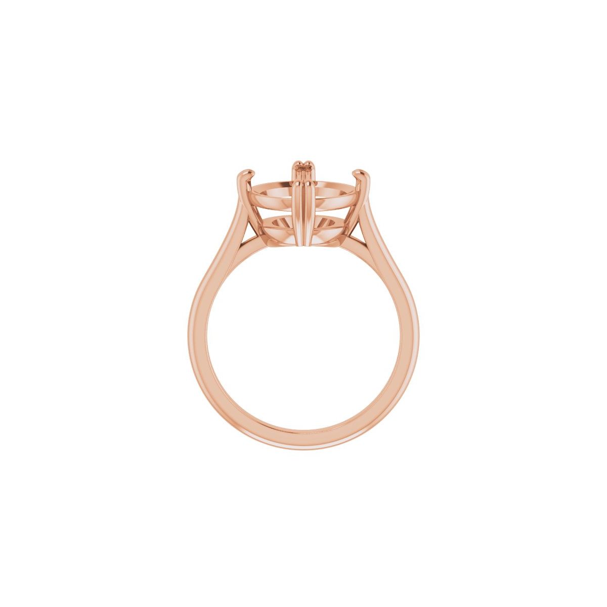 Oval Double Claw-Prong Solitaire Engagement Ring Mounting - gallery - Series 126031