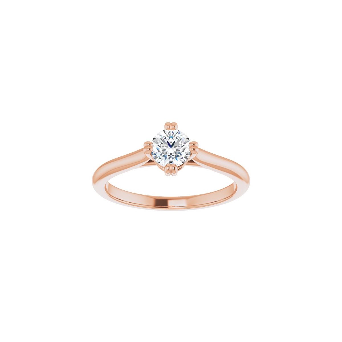 Round Double Claw-Prong Solitaire Engagement Ring Mounting - gallery - Series 126031