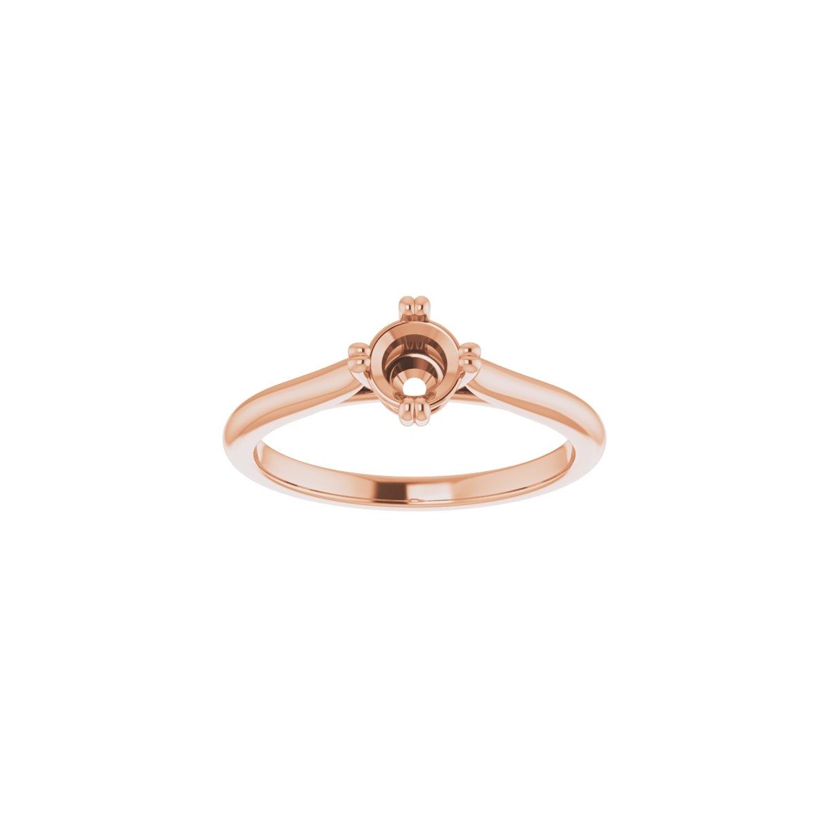 Round Double Claw-Prong Solitaire Engagement Ring Mounting - gallery - Series 126031