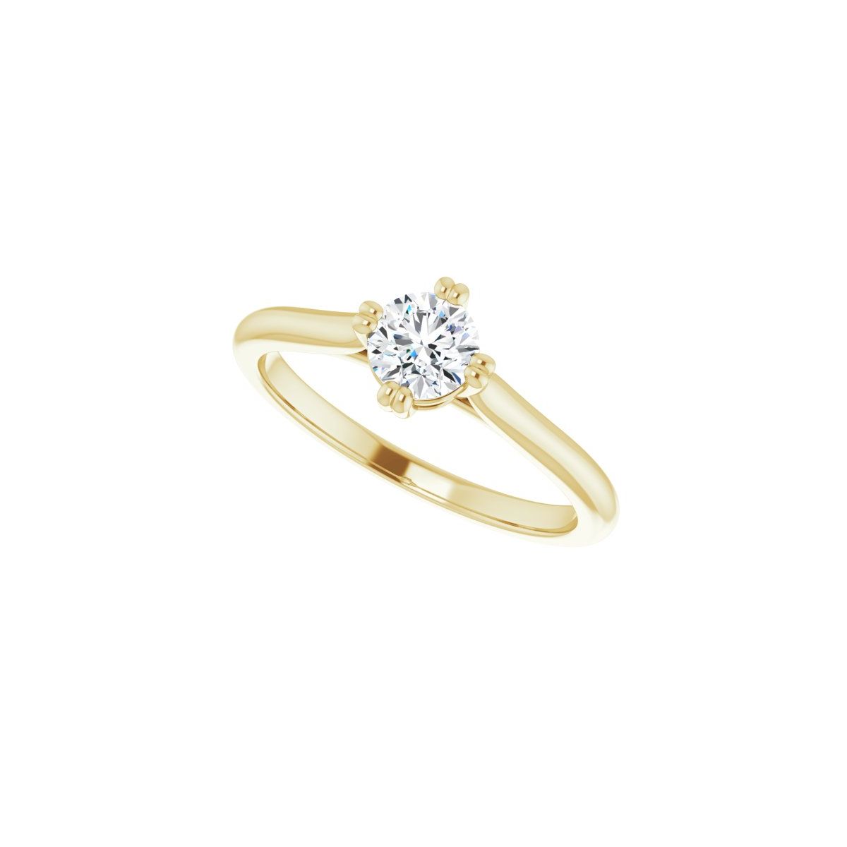Round Double Claw-Prong Solitaire Engagement Ring Mounting - gallery - Series 126031