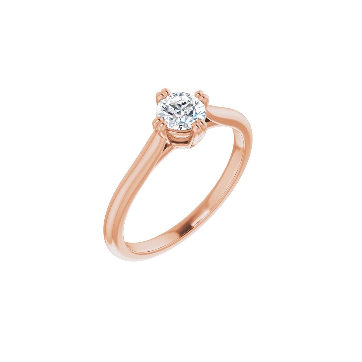 Natural Diamond Round Double Claw-Prong Solitaire Engagement Ring Mounting - 14K Gold - Series 126031