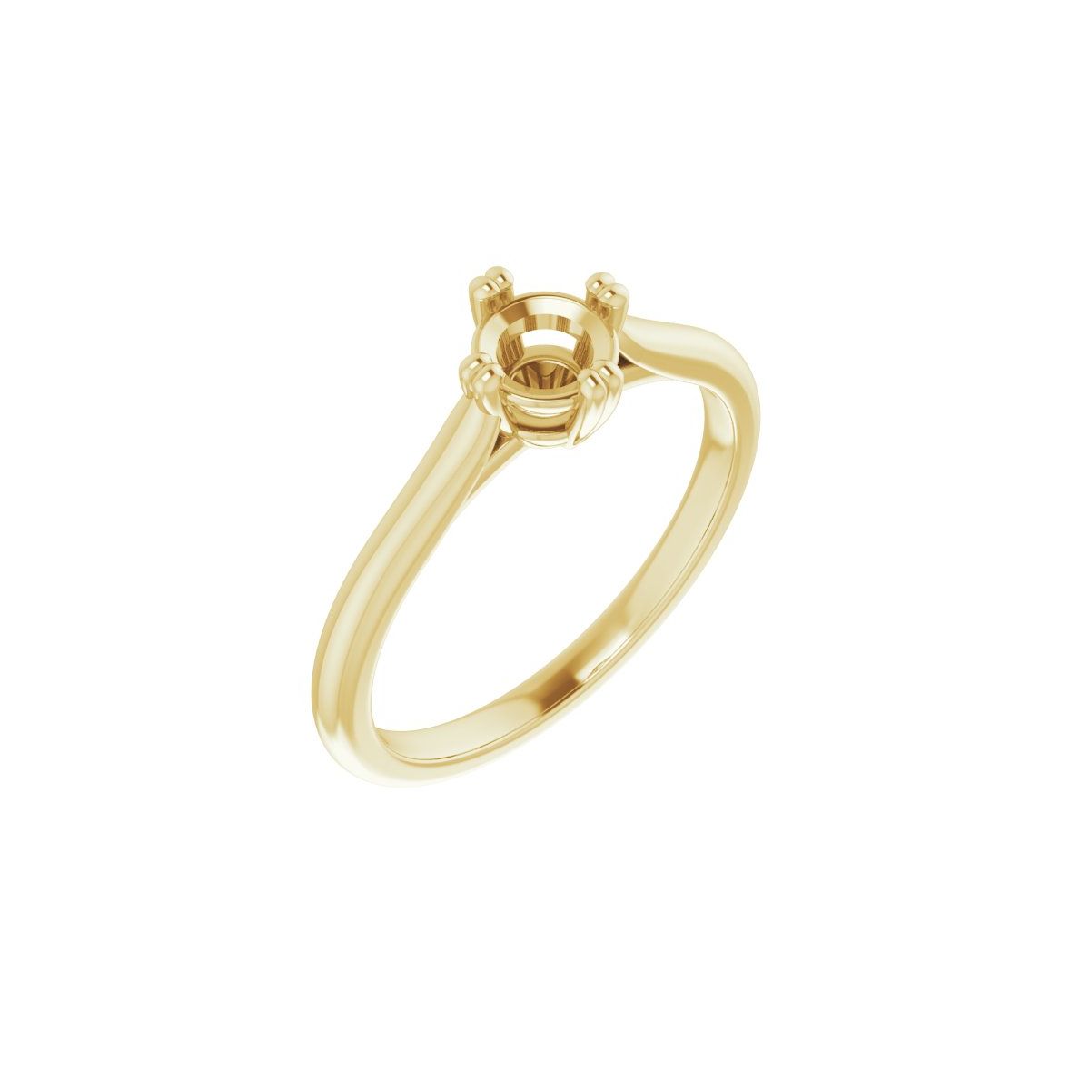 Round Double Claw-Prong Solitaire Engagement Ring Mounting - gallery - Series 126031