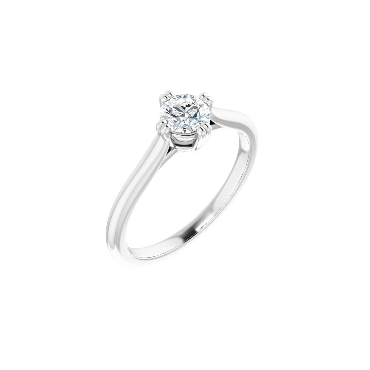 Natural Diamond Round Double Claw-Prong Solitaire Engagement Ring Mounting - 14K Gold - Series 126031