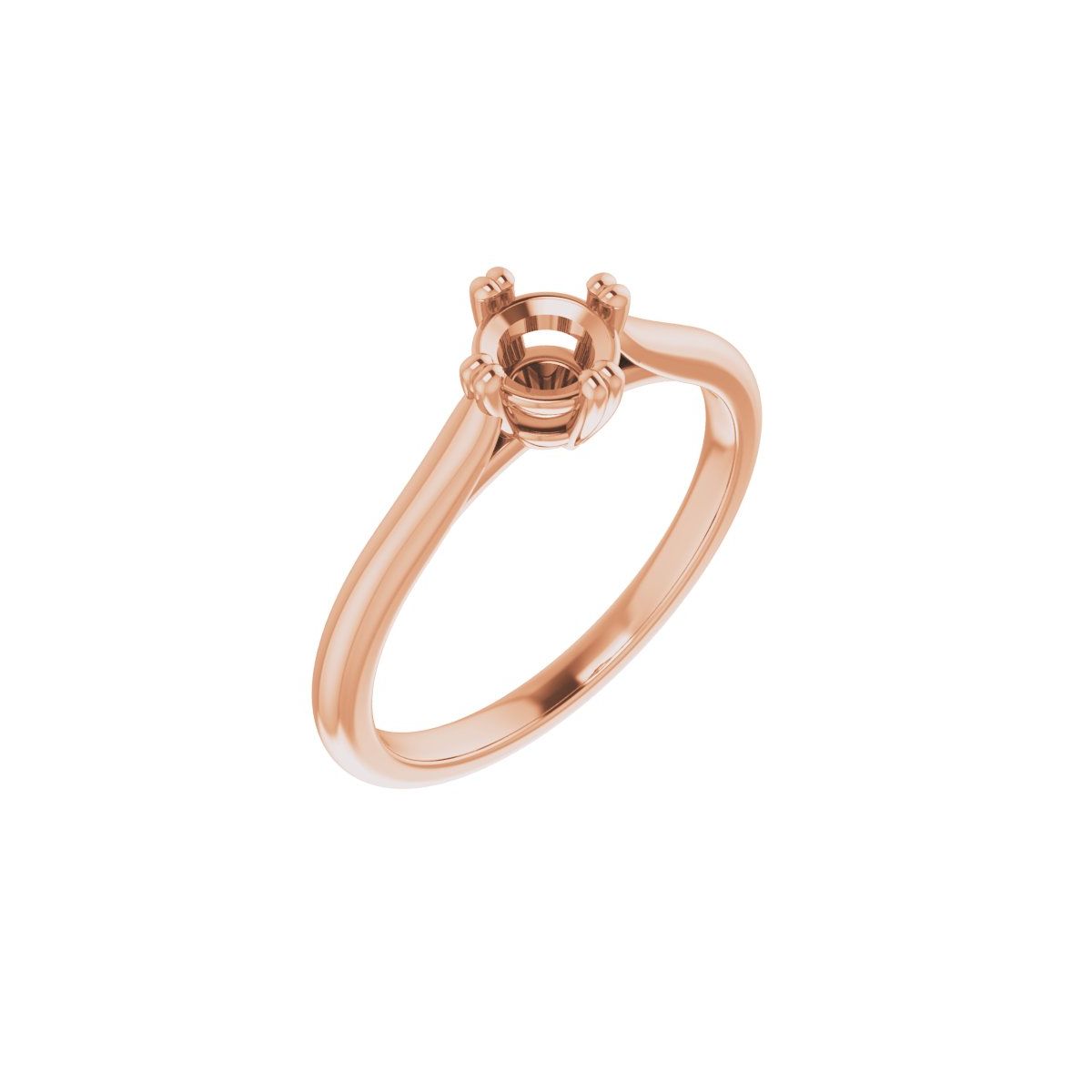 Round Double Claw-Prong Solitaire Engagement Ring Mounting - gallery - Series 126031