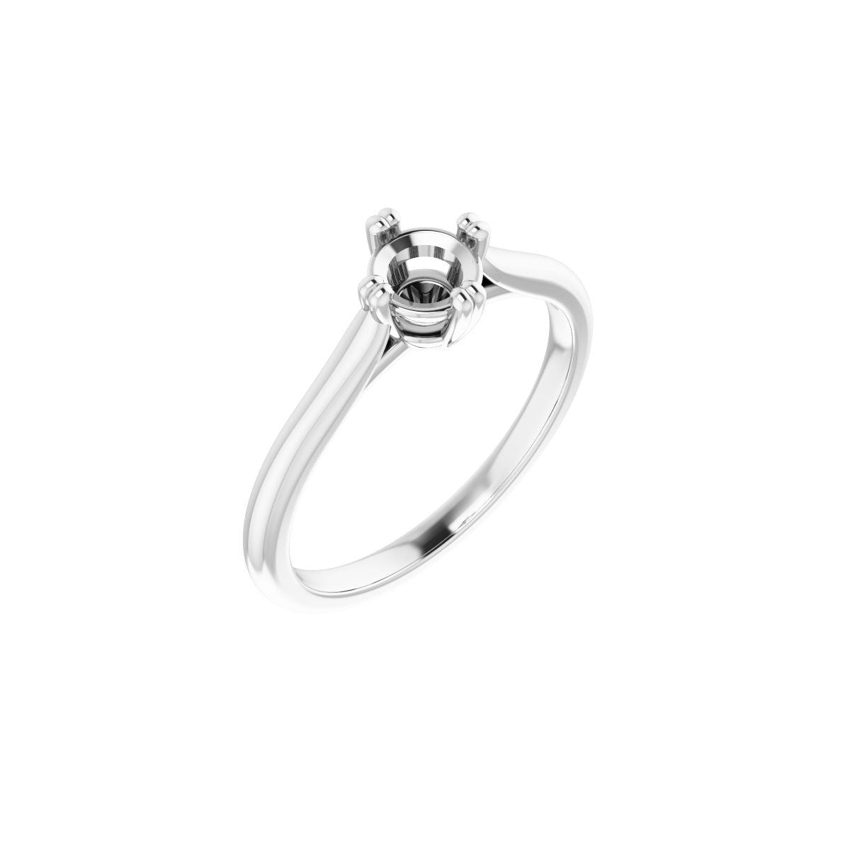 Round Double Claw-Prong Solitaire Engagement Ring Mounting - gallery - Series 126031