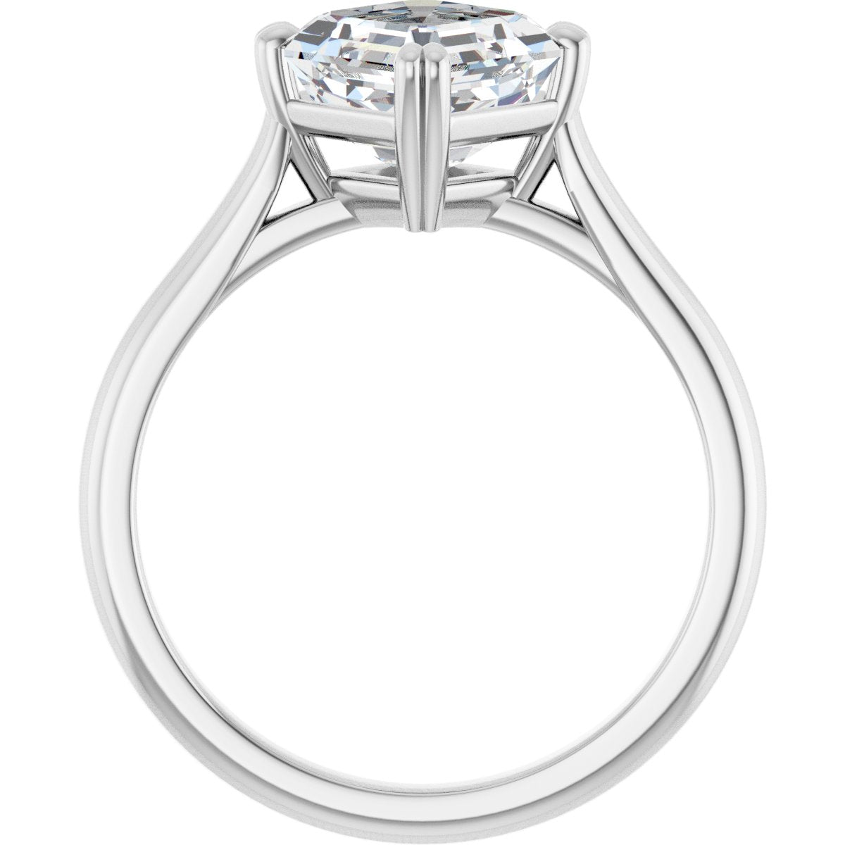 Asscher Double Claw-Prong Solitaire Engagement Ring Mounting - gallery - Series 126031