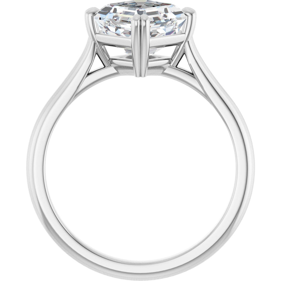 Asscher Double Claw-Prong Solitaire Engagement Ring Mounting - gallery - Series 126031