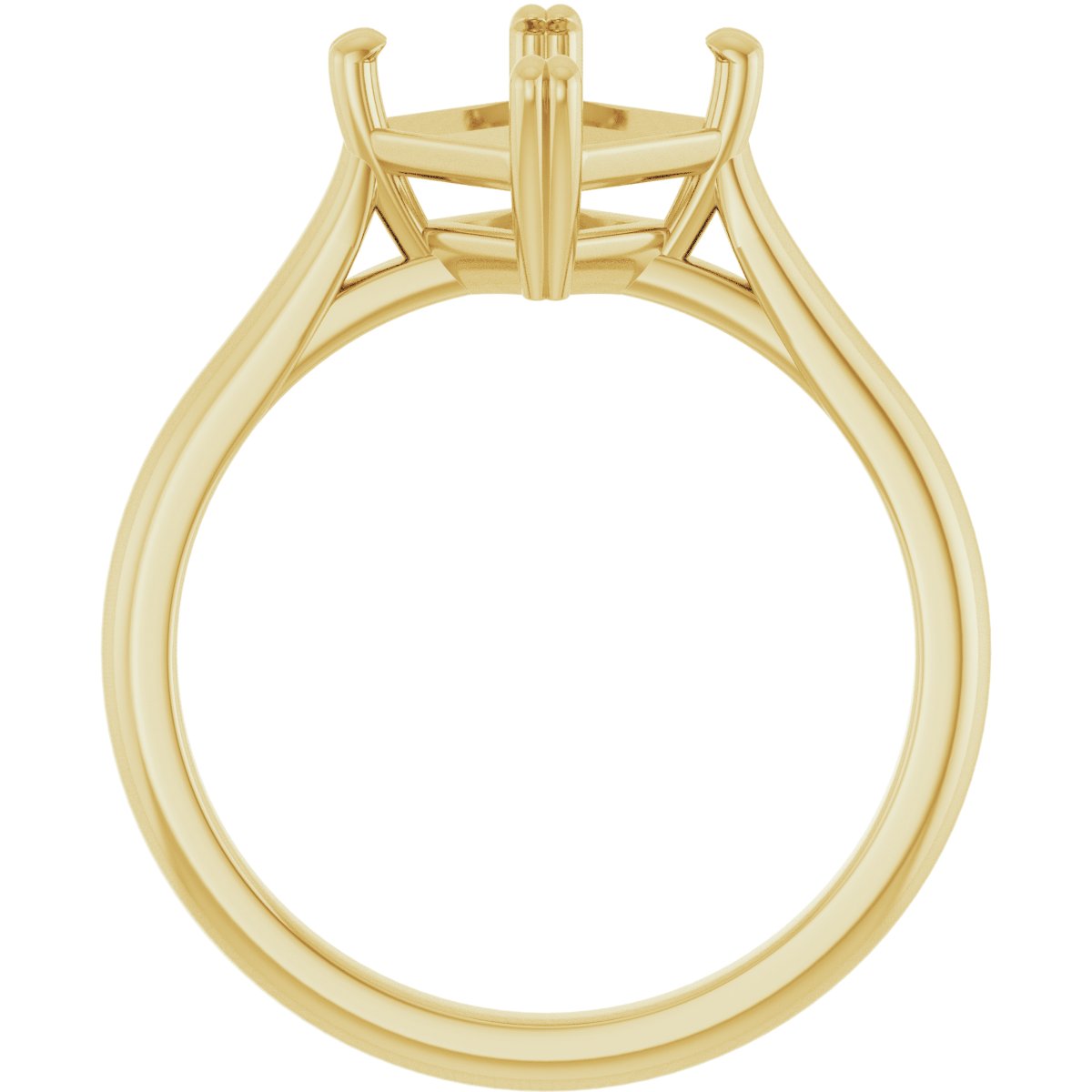 Asscher Double Claw-Prong Solitaire Engagement Ring Mounting - gallery - Series 126031