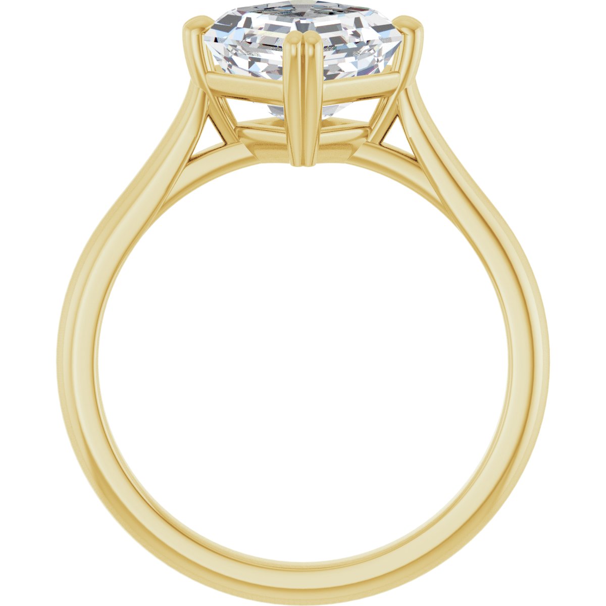 Asscher Double Claw-Prong Solitaire Engagement Ring Mounting - gallery - Series 126031