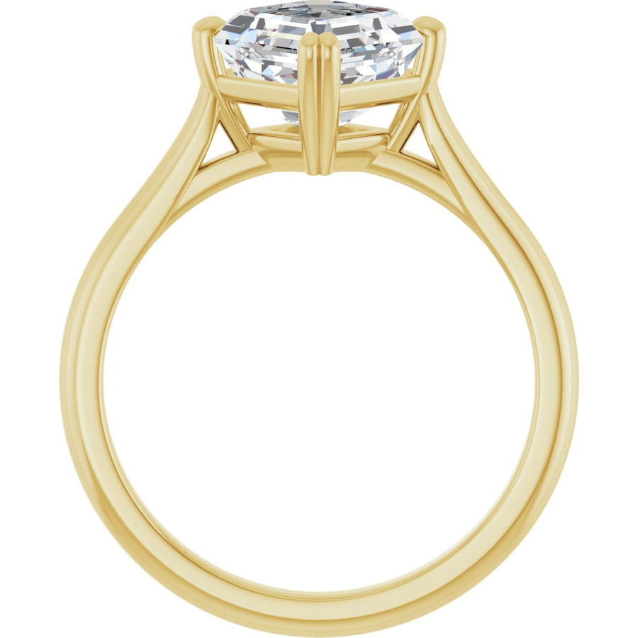 Asscher Double Claw-Prong Solitaire Engagement Ring Mounting - gallery - Series 126031