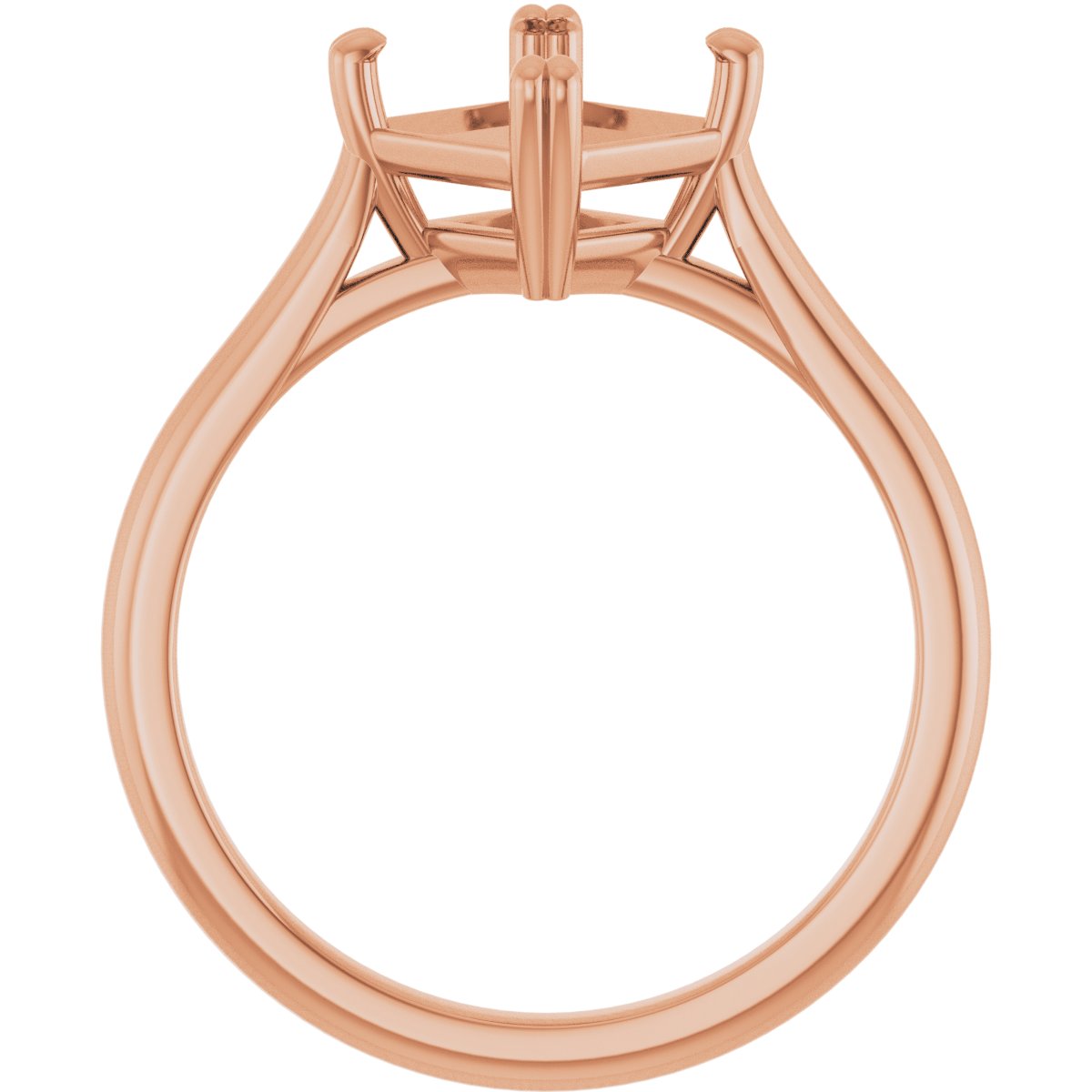 Asscher Double Claw-Prong Solitaire Engagement Ring Mounting - gallery - Series 126031