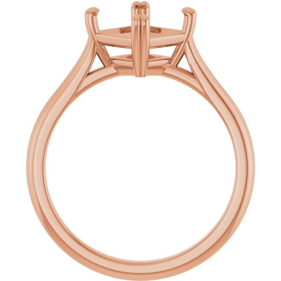 Asscher Double Claw-Prong Solitaire Engagement Ring Mounting - gallery - Series 126031