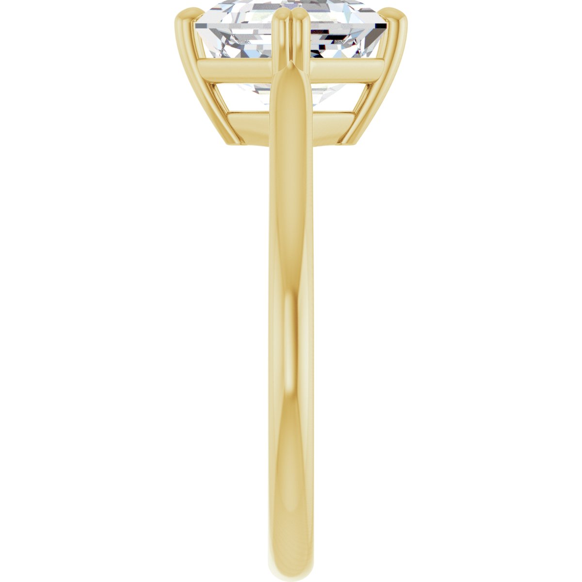 Asscher Double Claw-Prong Solitaire Engagement Ring Mounting - gallery - Series 126031