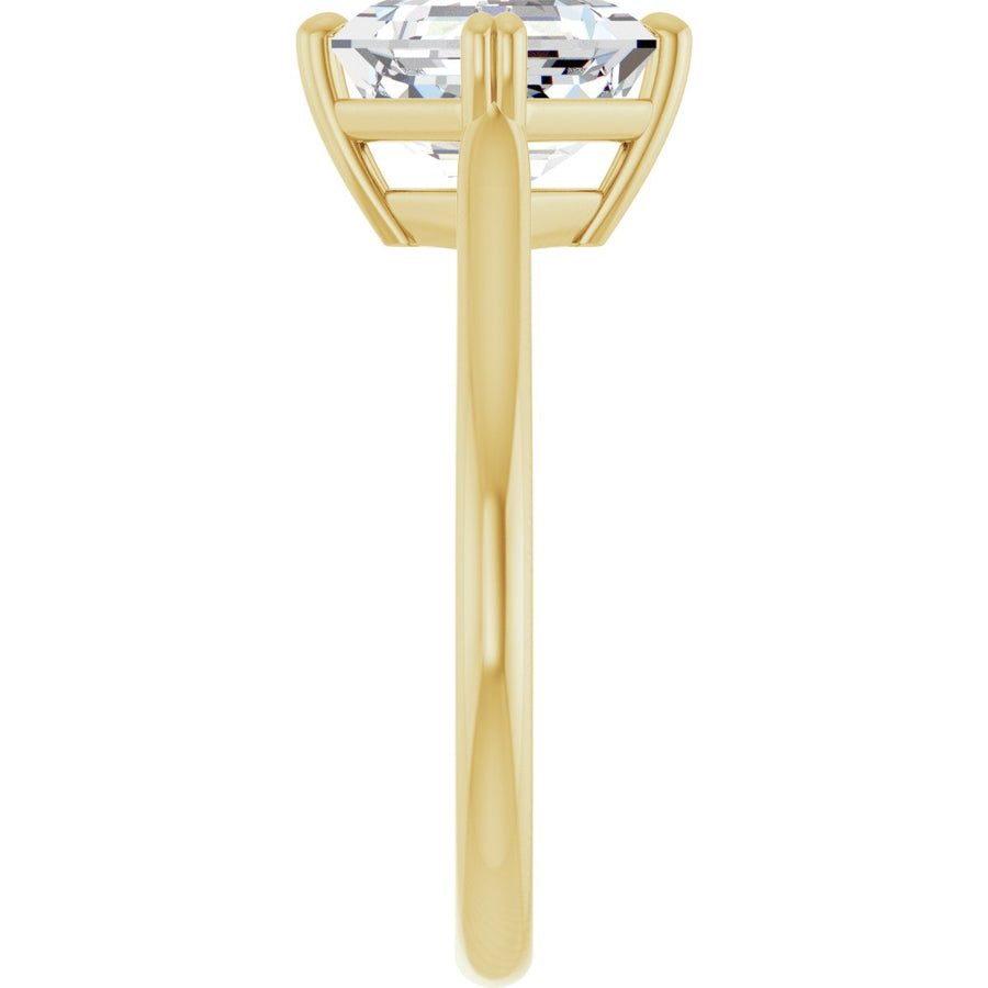 Asscher Double Claw-Prong Solitaire Engagement Ring Mounting - gallery - Series 126031