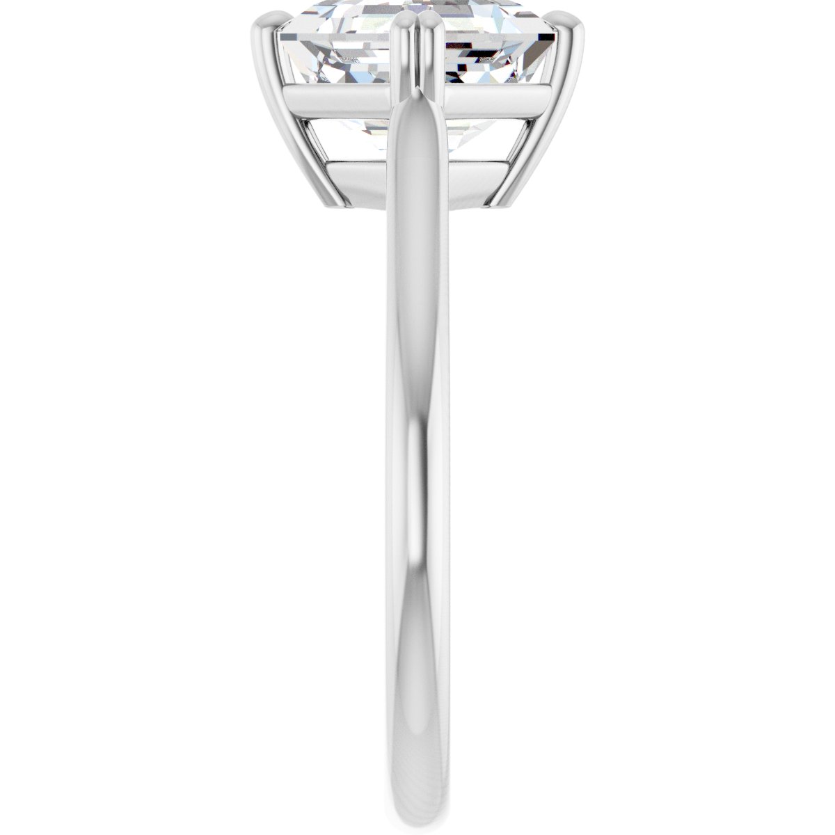 Asscher Double Claw-Prong Solitaire Engagement Ring Mounting - gallery - Series 126031
