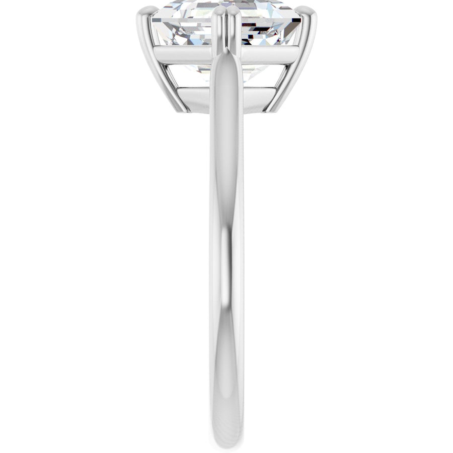 Asscher Double Claw-Prong Solitaire Engagement Ring Mounting - gallery - Series 126031