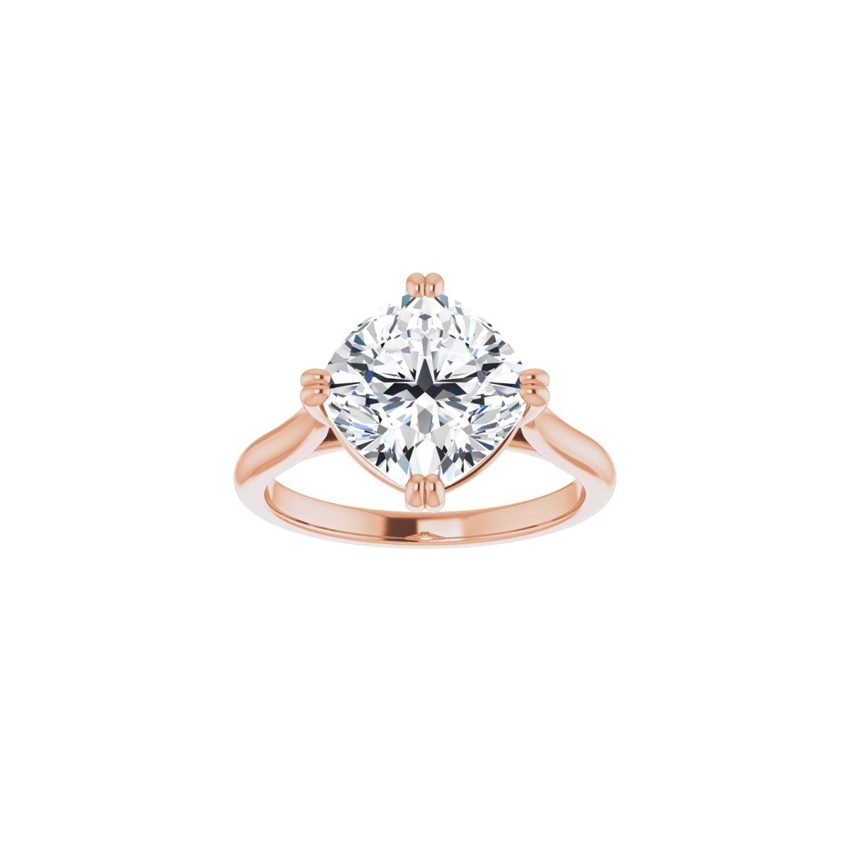 Cushion Double Claw-Prong Solitaire Engagement Ring Mounting - gallery - Series 126031