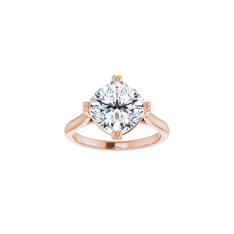 Cushion Double Claw-Prong Solitaire Engagement Ring Mounting - gallery - Series 126031