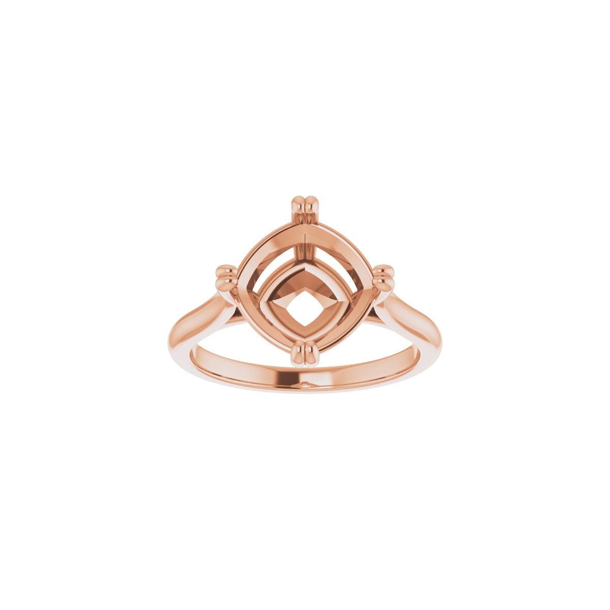Cushion Double Claw-Prong Solitaire Engagement Ring Mounting - gallery - Series 126031