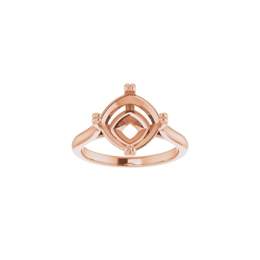 Cushion Double Claw-Prong Solitaire Engagement Ring Mounting - gallery - Series 126031