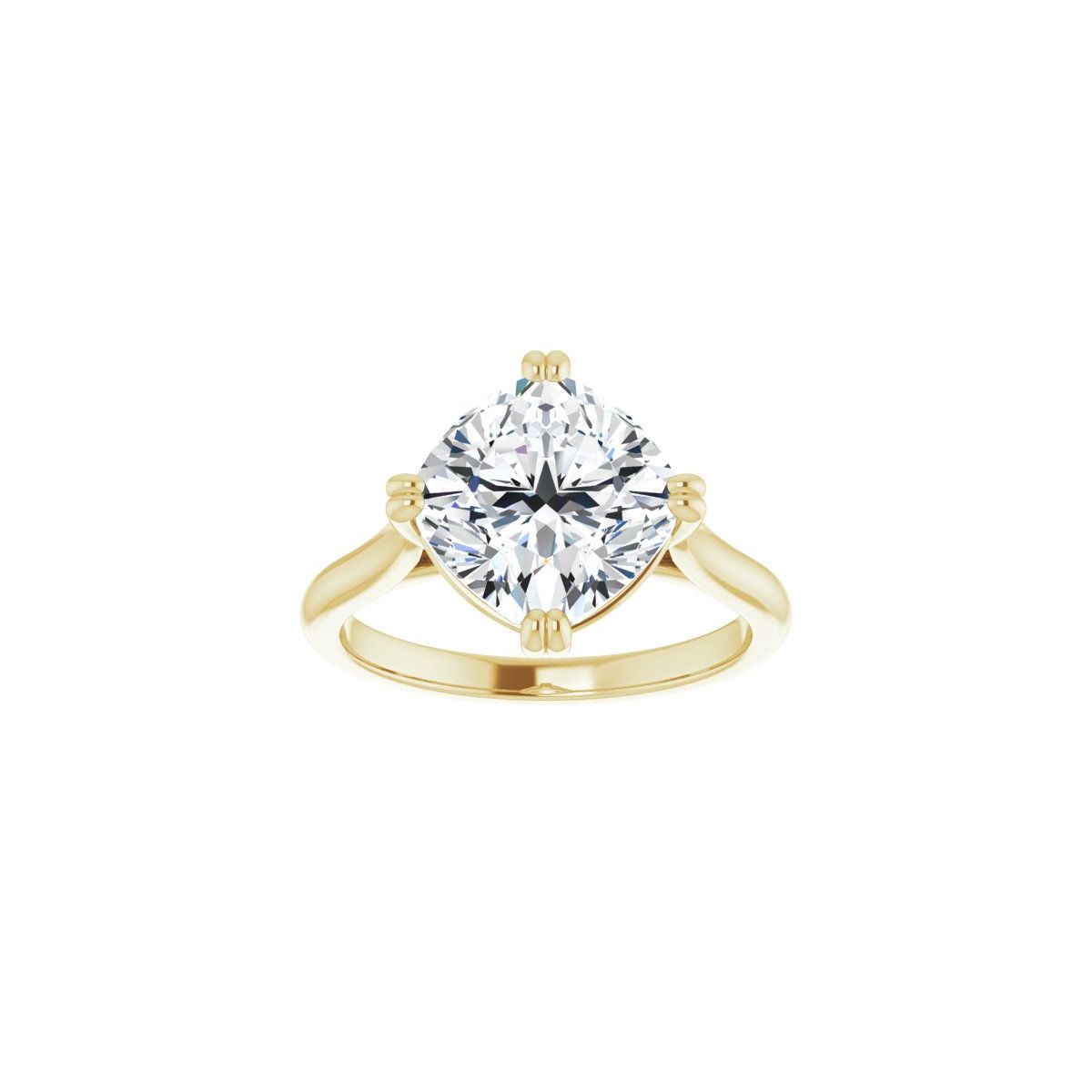 Cushion Double Claw-Prong Solitaire Engagement Ring Mounting - gallery - Series 126031