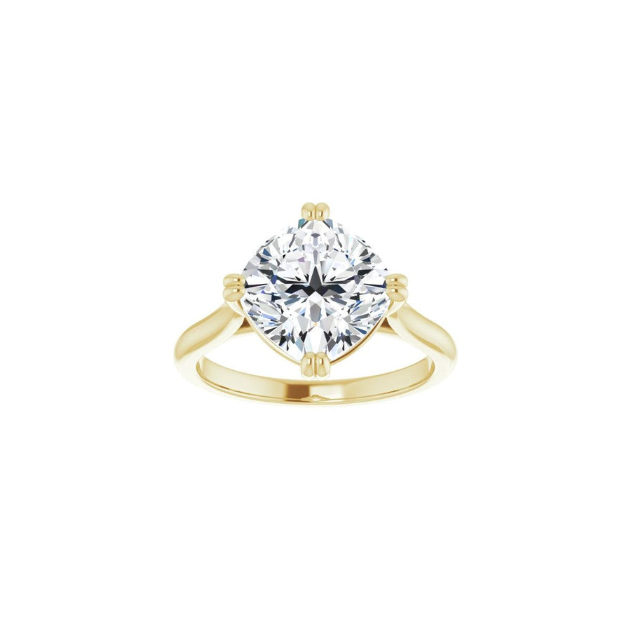 Cushion Double Claw-Prong Solitaire Engagement Ring Mounting - gallery - Series 126031