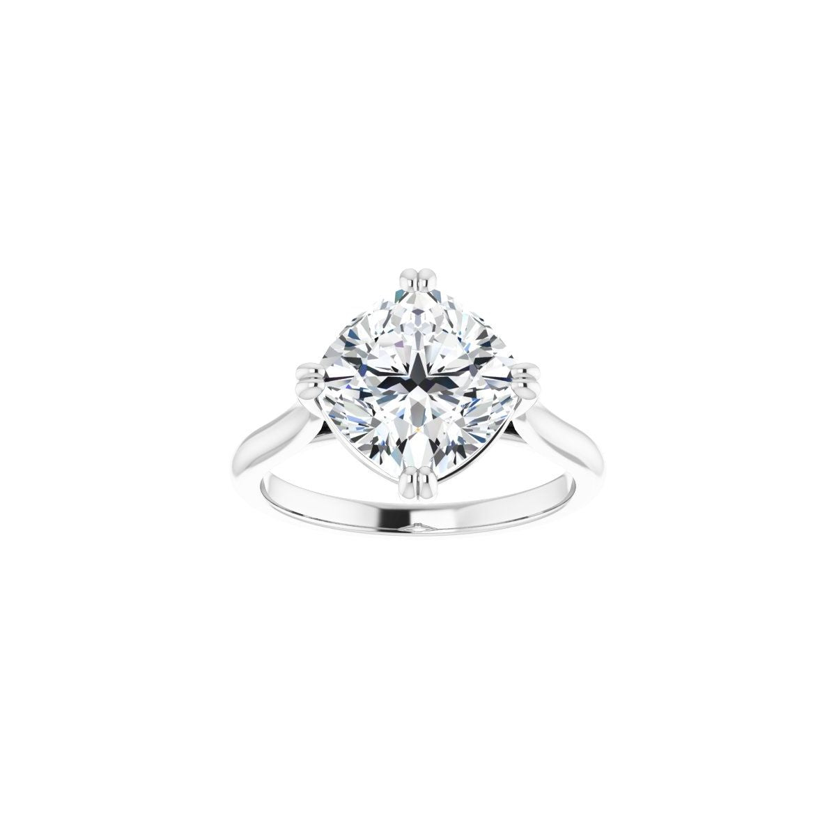 Cushion Double Claw-Prong Solitaire Engagement Ring Mounting - gallery - Series 126031