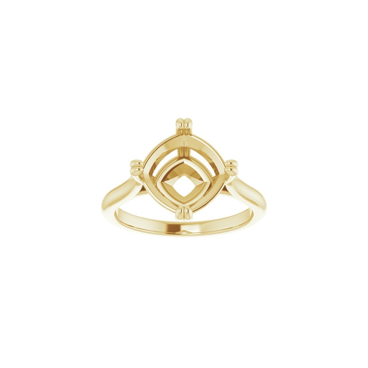 Cushion Double Claw-Prong Solitaire Engagement Ring Mounting - gallery - Series 126031